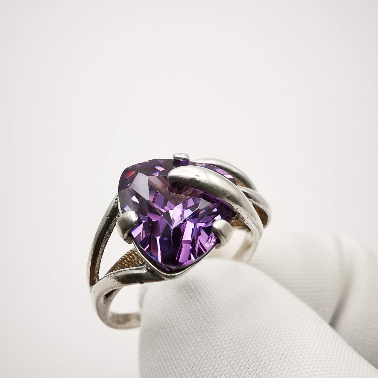 Sterling Silver × Vintage Vintage Ring 925 Sterling Silver Jewelry Purple size 7.5 Size ONE SIZE - 3 Thumbnail