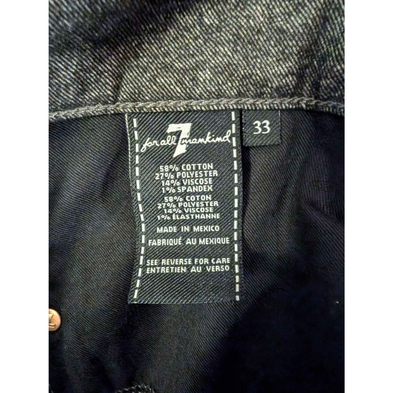 7 For All Mankind 7 for all man kind - Men's Jeans - Gray - 33x32 Size US 33 - 4 Thumbnail