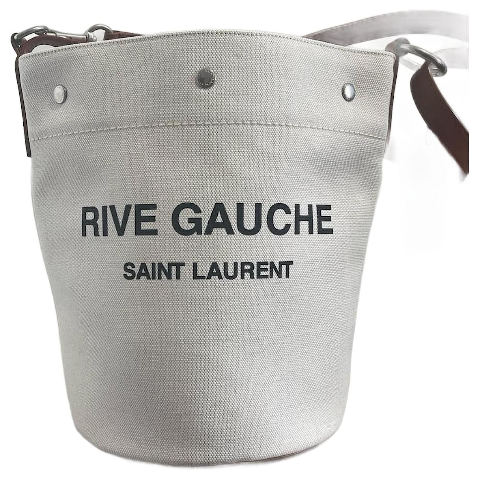 Saint Laurent Paris o1b1hav110924 Size: OS / Rive Gauche Bucket Bag Linen White Size ONE SIZE - 1 Thumbnail