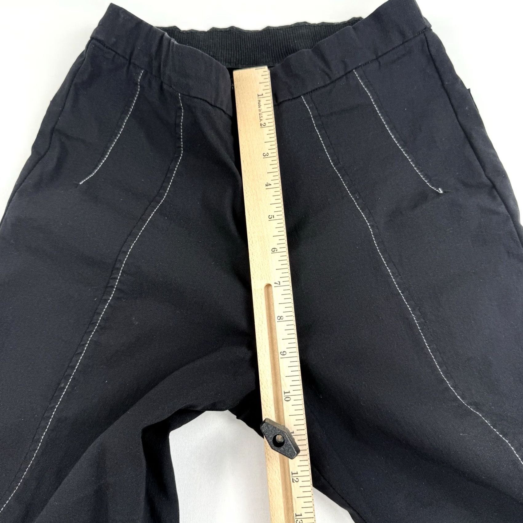 Vintage Porto San Francisco Pants Womens 0 Black Cropped Elastic Waistband Tapered City Classic Designer Capsule Size 25" / US 0 / IT 36 - 6 Thumbnail