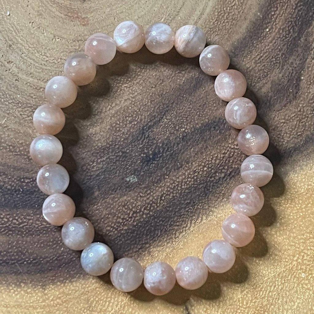 Other Sunstone flash beaded bracelet stretch 8mm 7.5” natural crystal NEW Size ONE SIZE - 1 Thumbnail