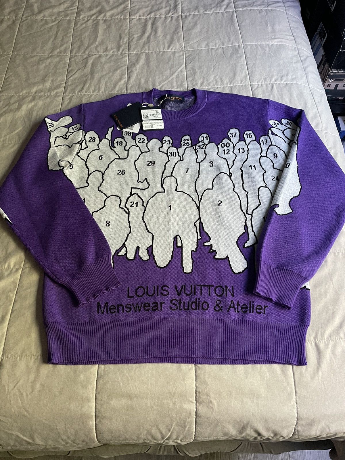 Louis Vuitton Louis Vuitton Purple Studio Jacquard Crewneck Size US XL / EU 56 / 4 - 1 Thumbnail