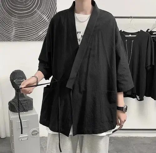 Japanese Brand New Summer Collection Modish Cardigan Kimono Noragi Unisex Size US L / EU 52-54 / 3 - 3 Thumbnail
