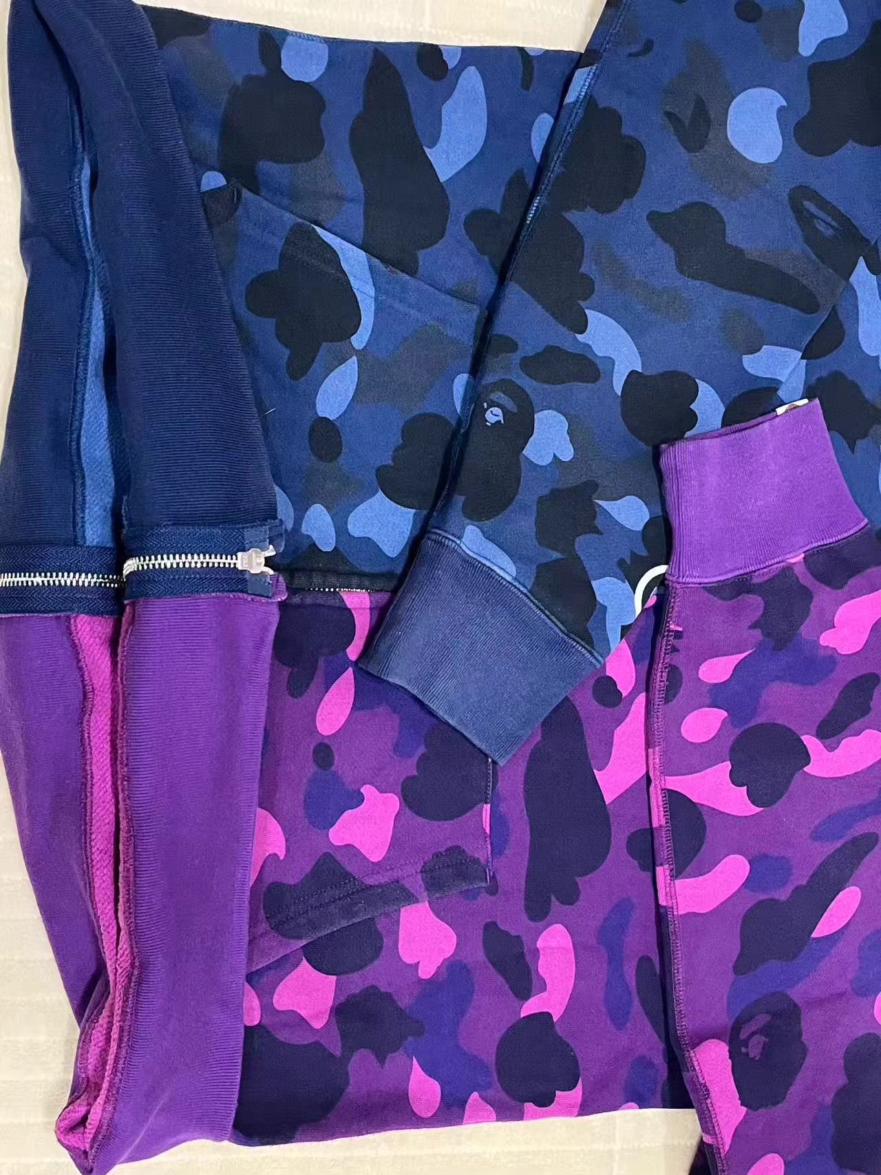 Bape Bape Blue & Purple Camo Panel Shark Hoodie K5 Size US XL / EU 56 / 4 - 4 Thumbnail