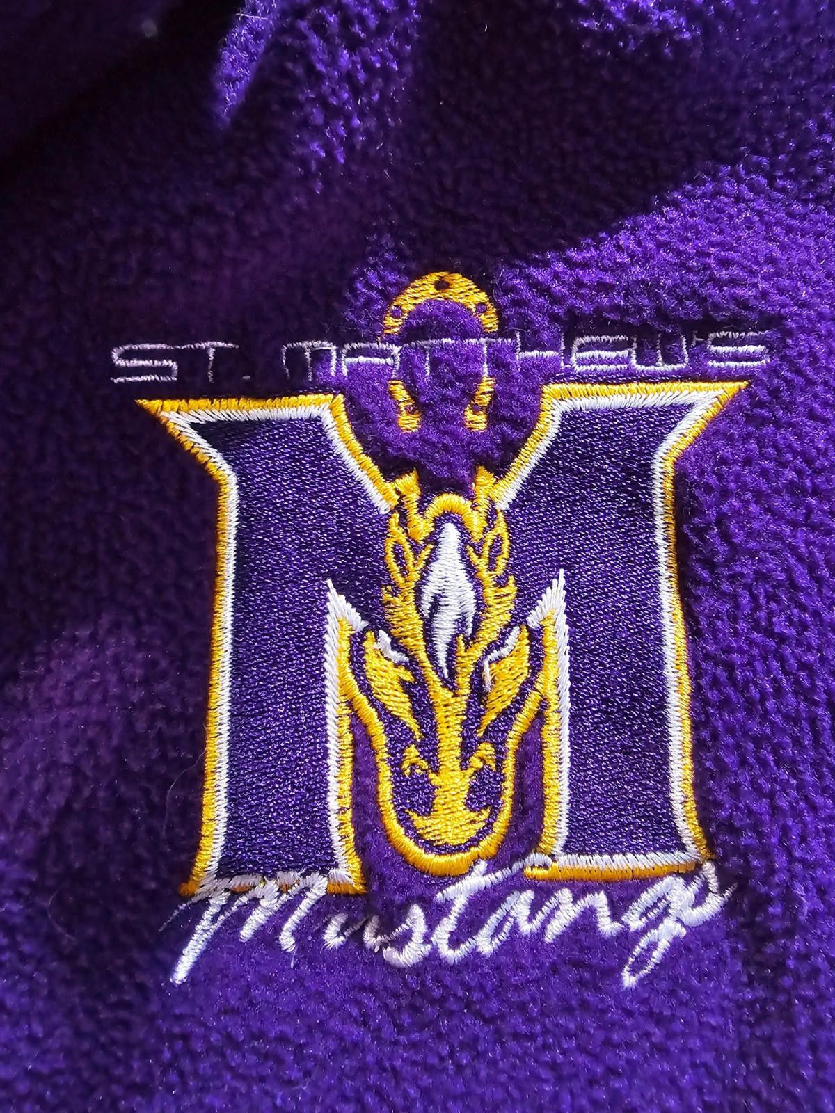 Designer St Matthews Mustangs full zip purple fleece Augusta Large Size US L / EU 52-54 / 3 - 3 Thumbnail