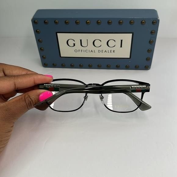 Gucci Gucci GG1118O 003 Eyeglasses Men's Black/Grey Full Rim Squar Size ONE SIZE - 2 Thumbnail