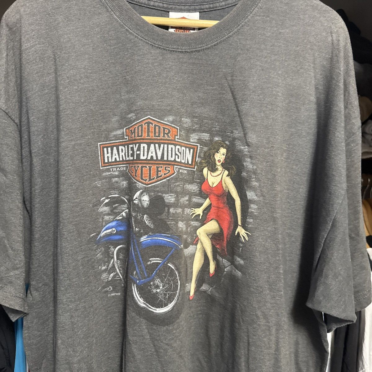 Harley Davidson Vintage Harley Davidson Black Faded Short Sleeve Made USA Size US XXL / EU 58 / 5 - 2 Thumbnail
