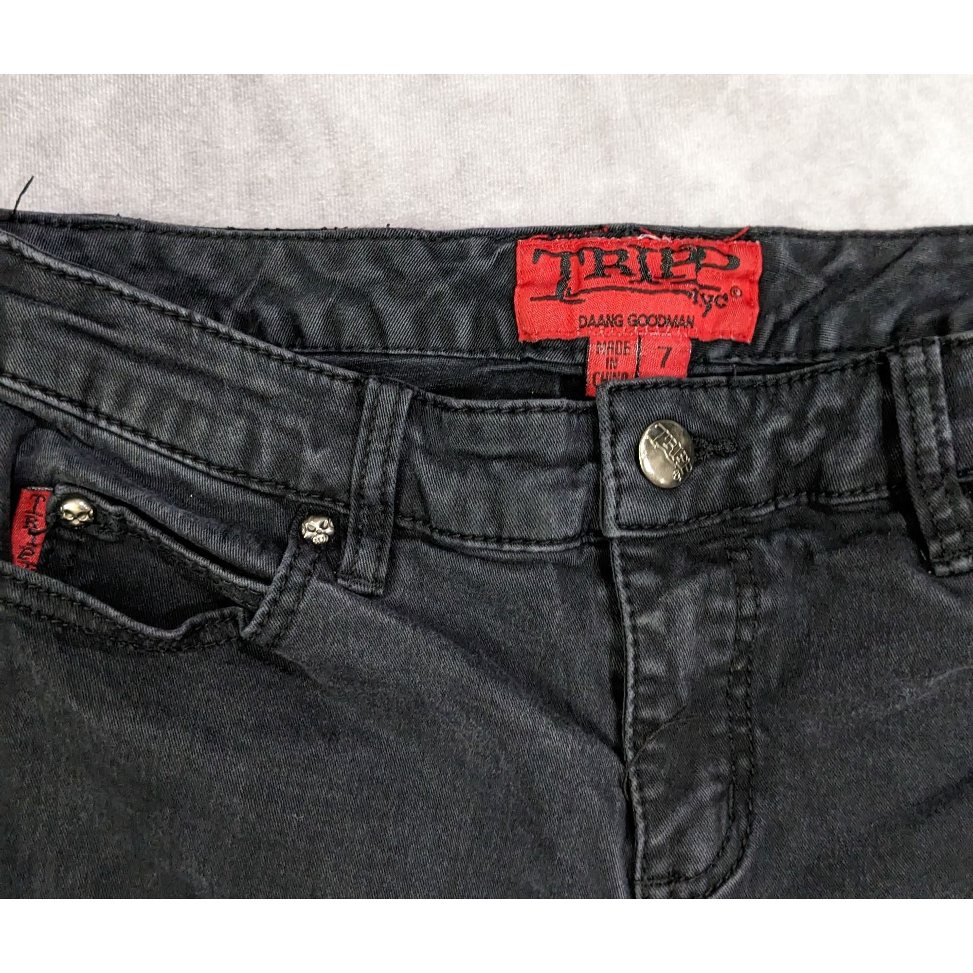 Tripp NYC Vintage Y2K Gothic Distressed Skinny Jeans by TrippNYC Size 29" - 7 Thumbnail