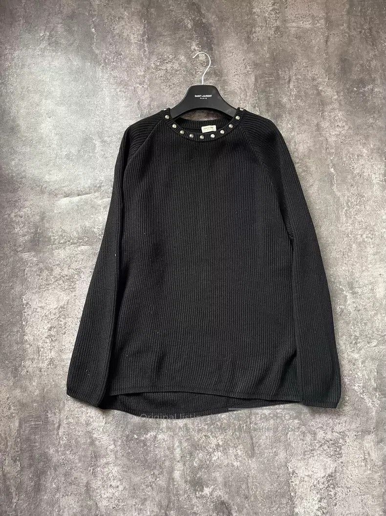 Saint Laurent Paris Saint Laurent Paris Studded Round Neck Knit Sweater Size US XL / EU 56 / 4 - 1 Thumbnail