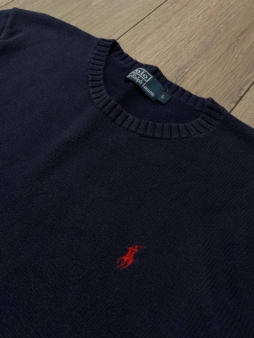 Polo Ralph Lauren Vintage Polo Ralph Lauren Knit Crew Neck Sweater Blue Cotton Size US L / EU 52-54 / 3 - 2 Thumbnail
