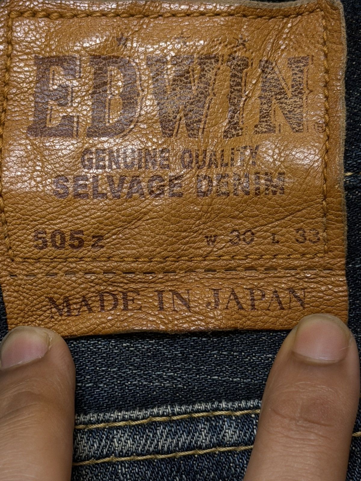 Edwin Vintage 90s Japan Edwin 505z Selvedge Faded Whisker Straight Size US 33 - 8 Thumbnail