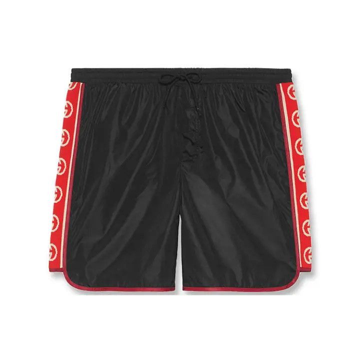 Gucci Gucci Gucci Black Letter Stripe Print Casual Shorts -2506 Size US 44 / EU 60 - 2 Thumbnail