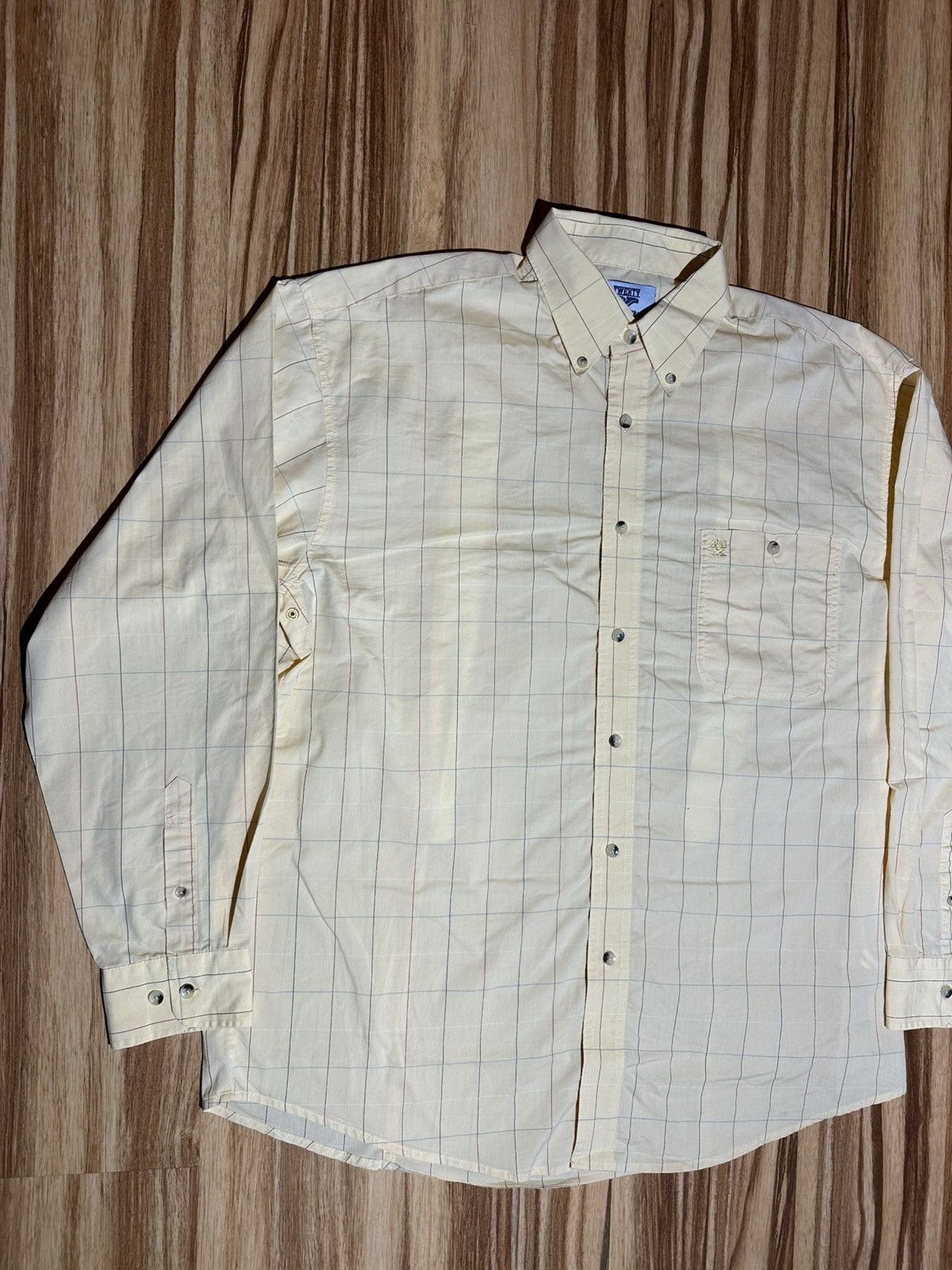 Wrangler Wrangler Twenty X Men's Cream Checkered Shirt Size US L / EU 52-54 / 3 - 2 Thumbnail