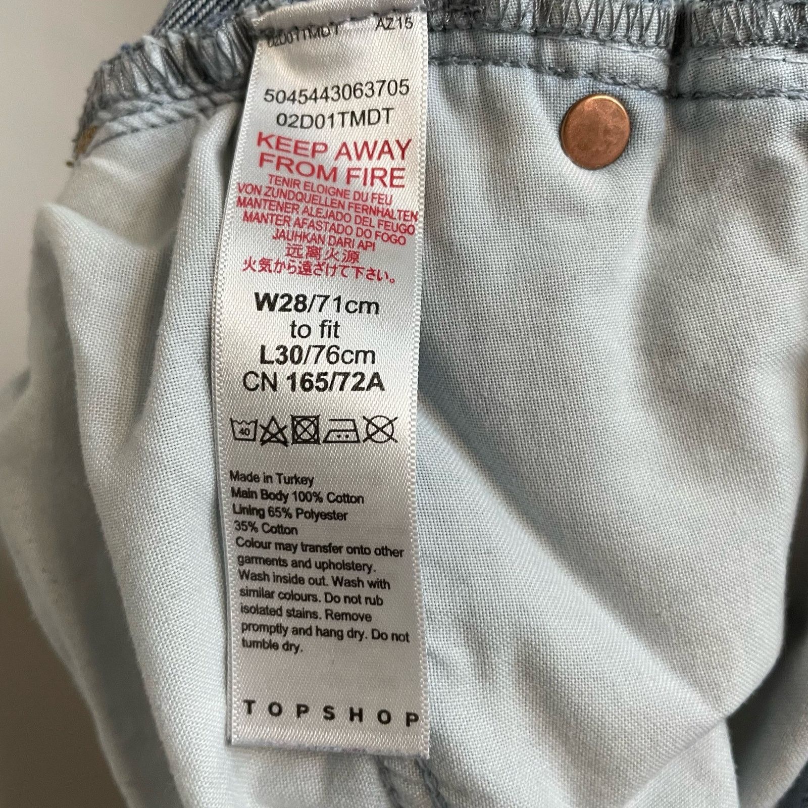 Topshop Topshop Straight Leg Jeans 28 Womens Denim Distressed Size 30" / US 8 / IT 44 - 6 Thumbnail