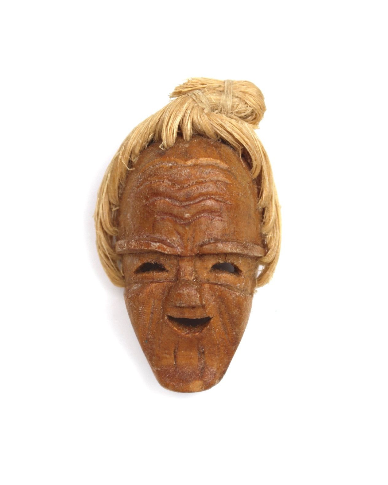 Vintage 1980S OKINAWA ANGAMA MASK WOODEN BROOCH JAPANESE FOLK PIN Size ONE SIZE - 1 Thumbnail