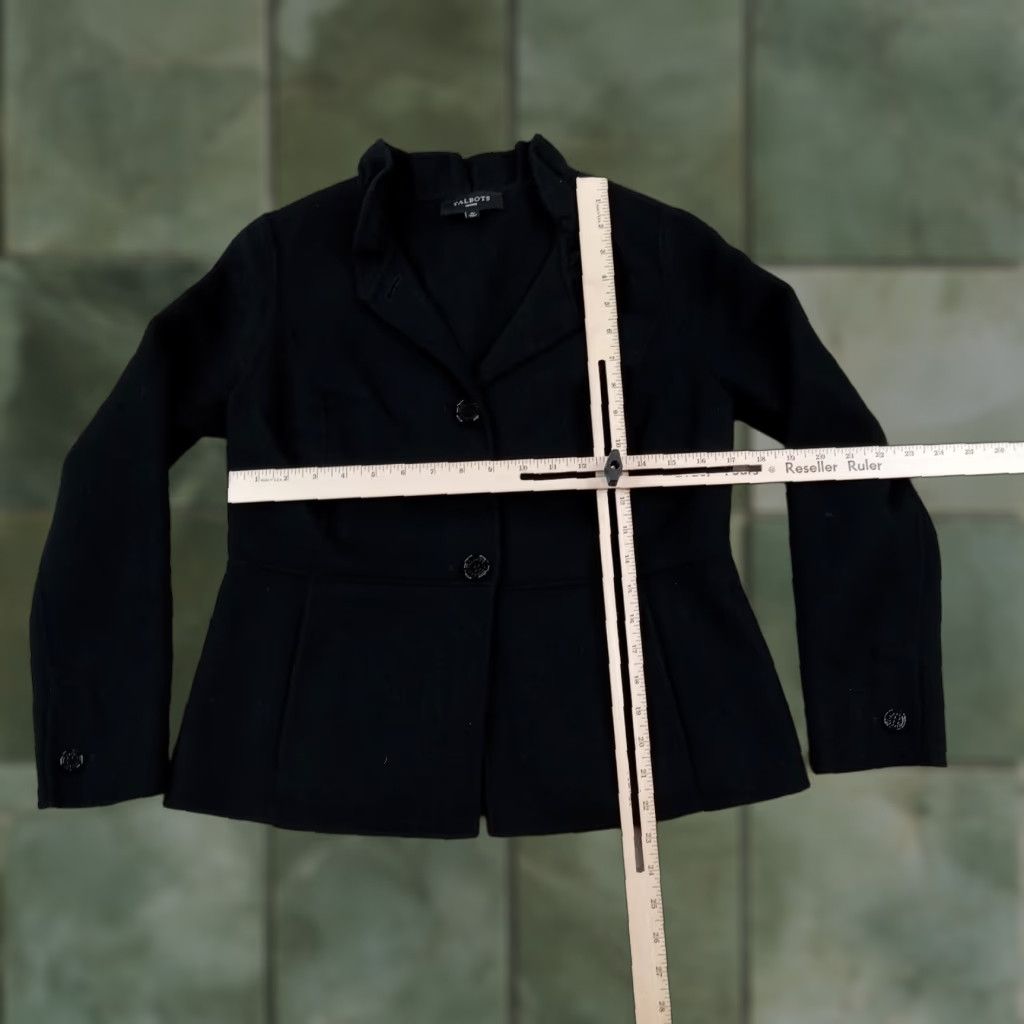 Talbots Talbots Blazer Jacket Womens Size 4 Petite Black Wool Pockets Ruffled Size S / US 4 / IT 40 - 1 Thumbnail