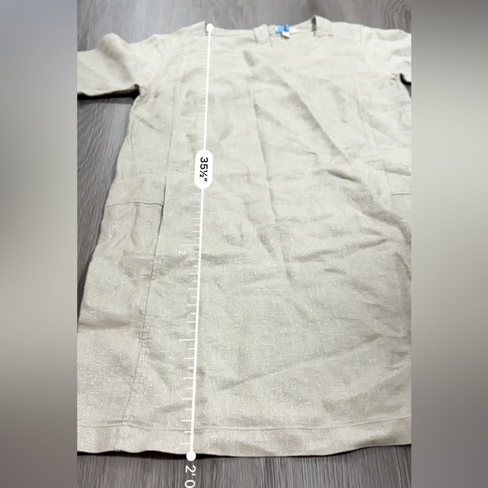 Eileen Fisher Eileen Fisher Twinkle Organic Linen Beige Metallic Dress Size XS / US 0-2 / IT 36-38 - 9 Thumbnail
