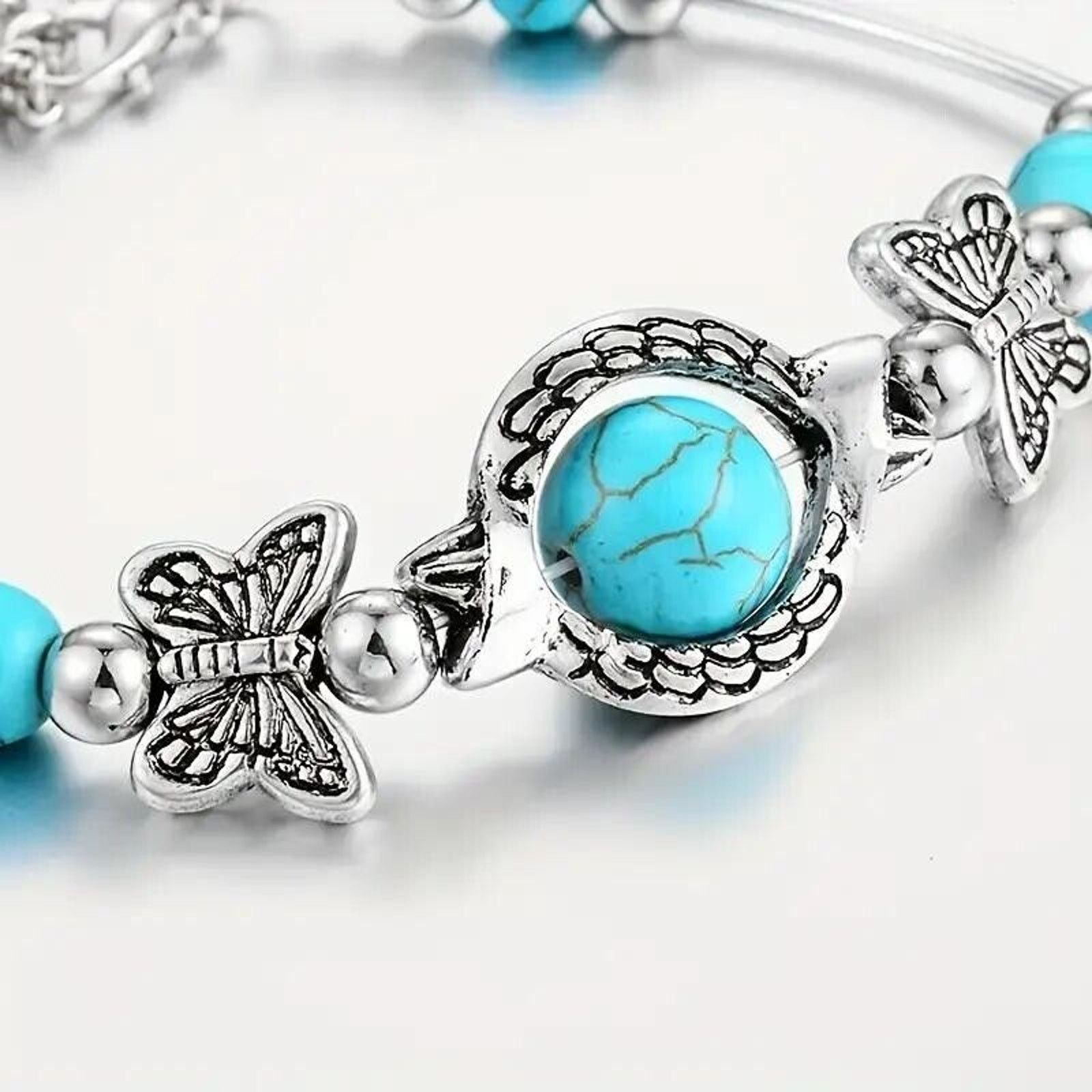 Other Faux Turquoise Butterfly Bracelet • Native American Style Size ONE SIZE - 3 Thumbnail