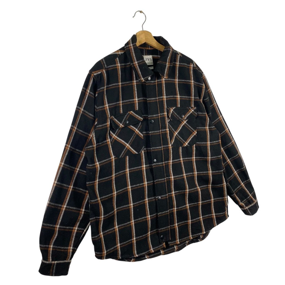 Zara Zara Relaxed Plaid Wool Zipper/Button Shirt Jacket XL Size Size US XL / EU 56 / 4 - 3 Thumbnail