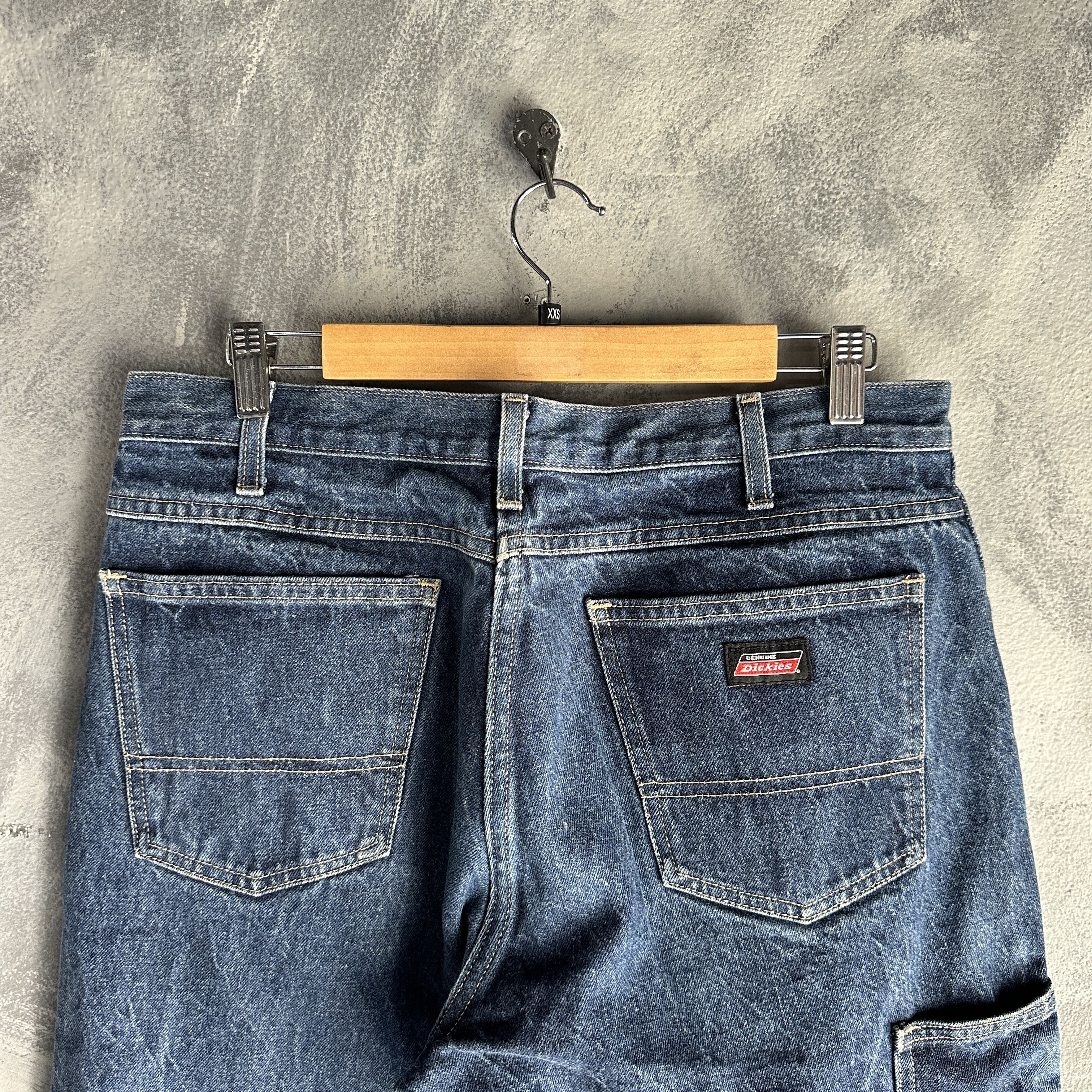 Dickies VTG Dickies Carpenter Shorts Denim Work Cargo Pockets Y2K Size US 33 - 2 Thumbnail