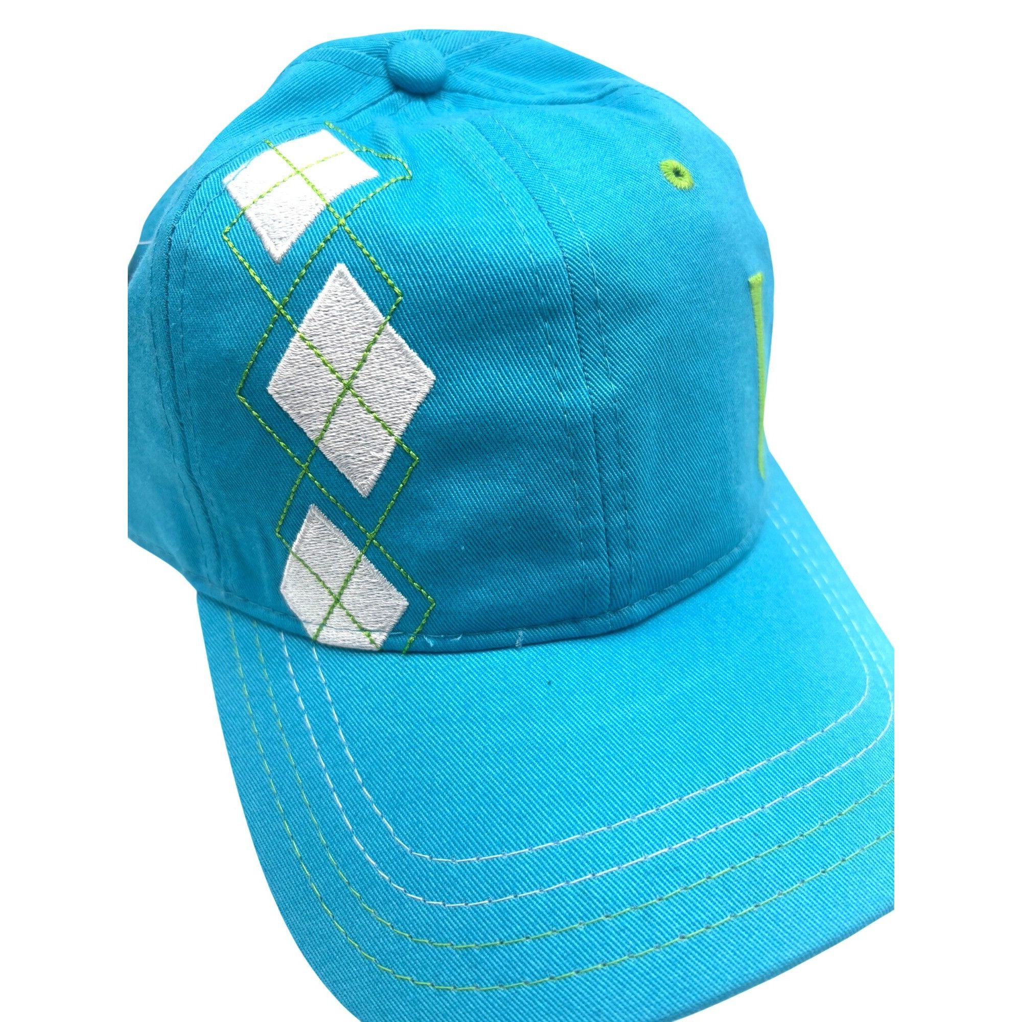 Other Pukka Argyl-Embroidered Golf Cap, Cotton Twill, Turquoise, Size ONE SIZE - 4 Thumbnail