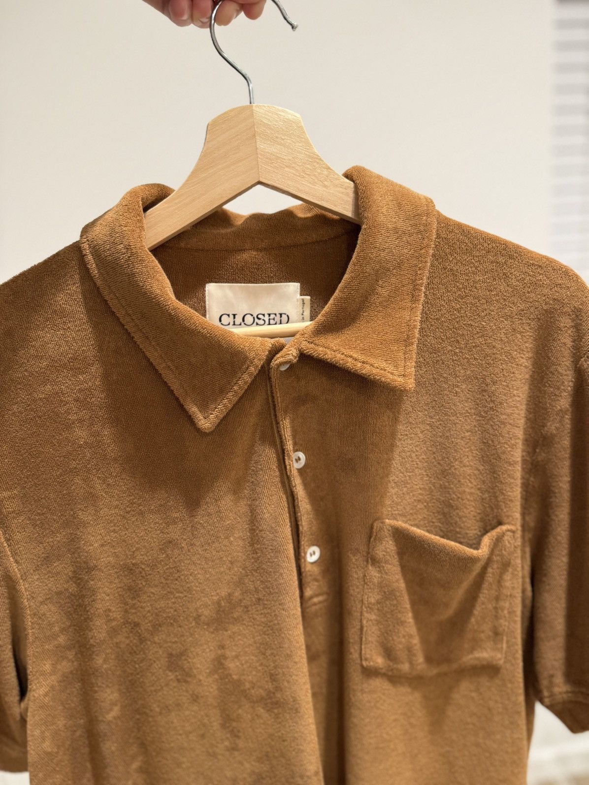 CLOSED CLOSED Terry Cloth Polo Shirt – Brown / Rust Size US L / EU 52-54 / 3 - 2 Thumbnail