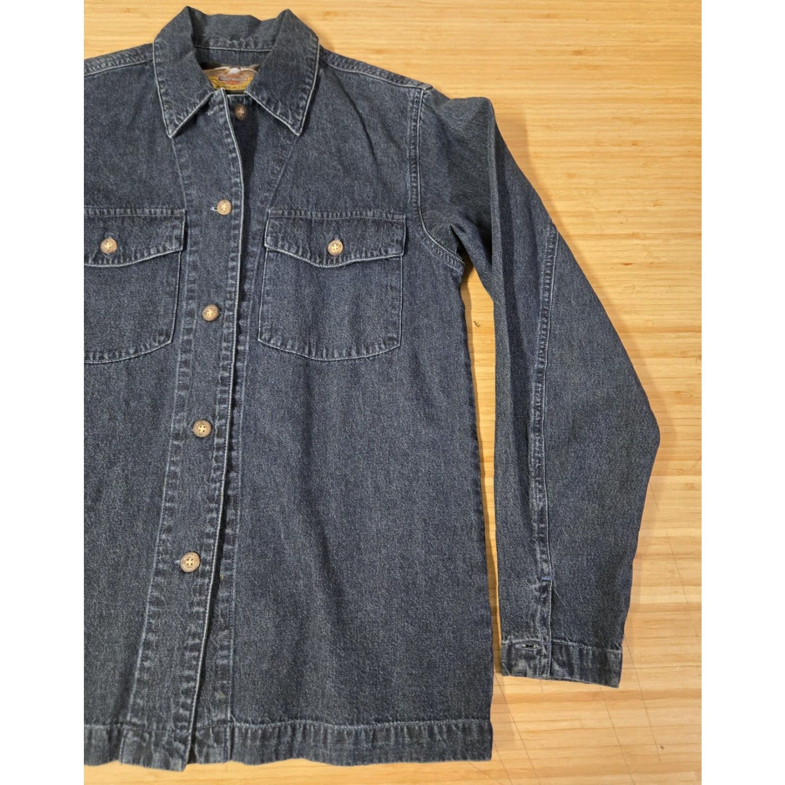 Harley Davidson VINTAGE Harley-Davidson Jacket Womens Small Denim Button Up Motorcycle Biker Eagle Size S / US 4 / IT 40 - 2 Thumbnail