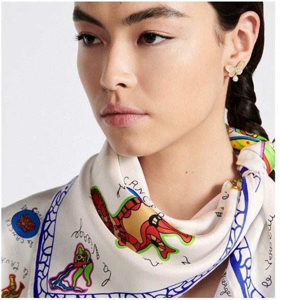Dior o1w1db11024 Size: OS / Dragon Zodiac Square Scarf Size ONE SIZE - 6 Thumbnail