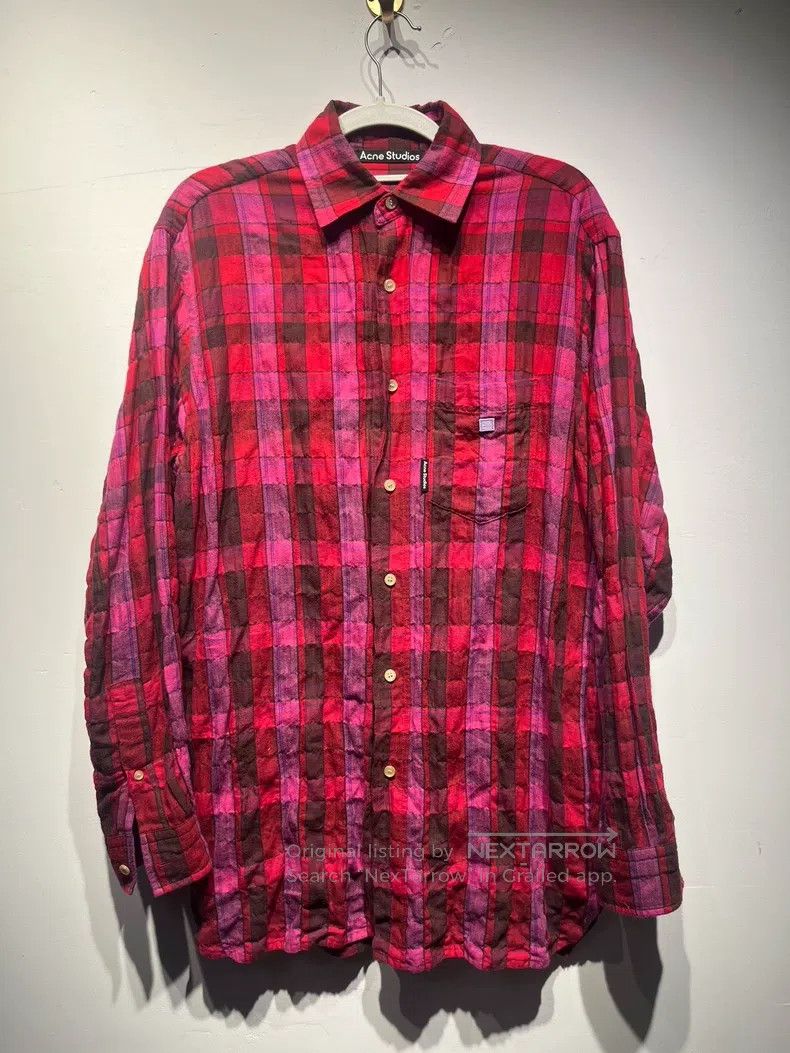 Acne Studios Acne Studios Smiley Icon Color-blocked Plaid Long-sleeve S Size US XXS / EU 40 - 1 Thumbnail