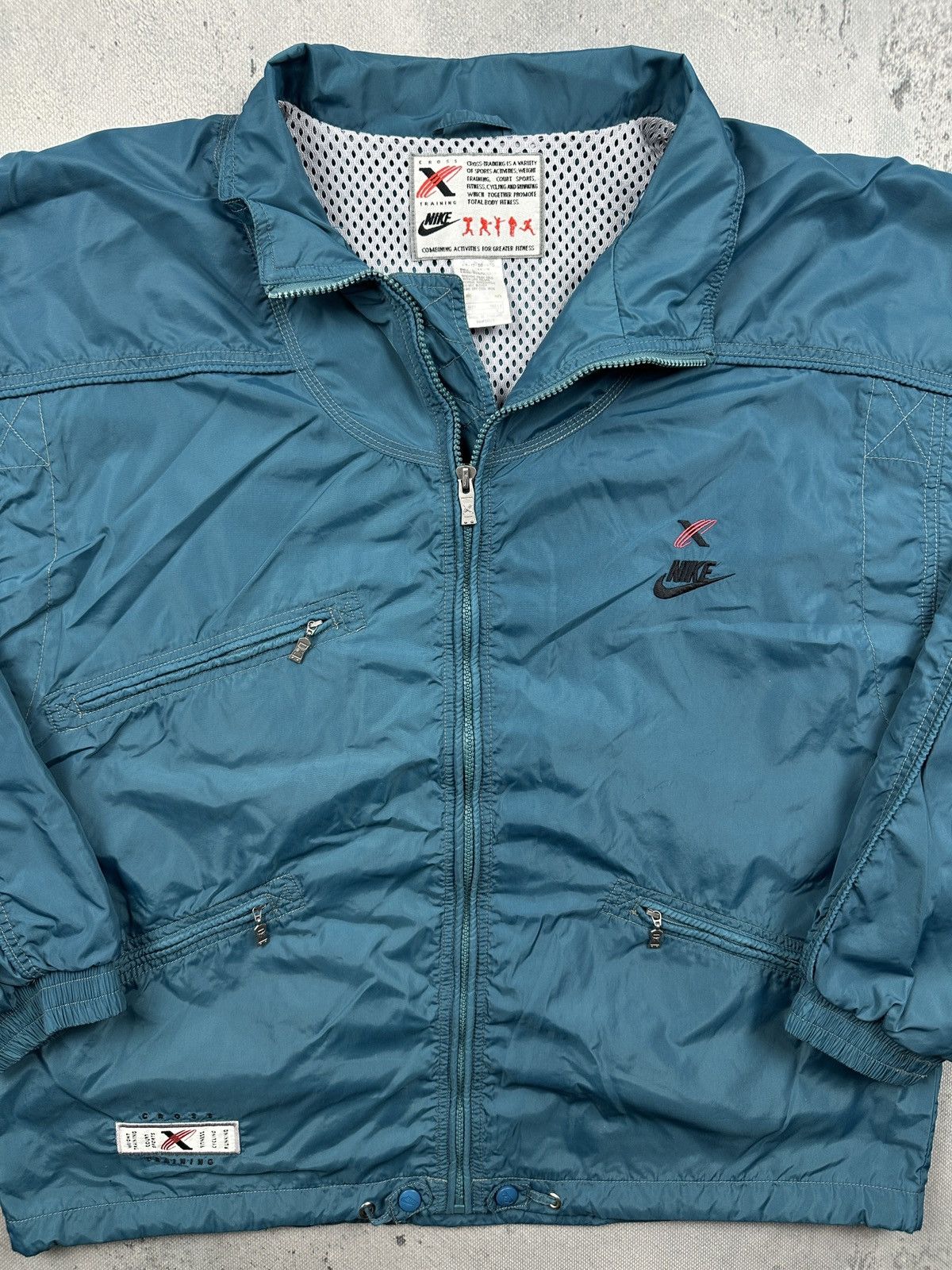 Nike Vintage Nike Cross Training Teal Mesh Lined Windbreaker 90s Size US L / EU 52-54 / 3 - 12 Thumbnail