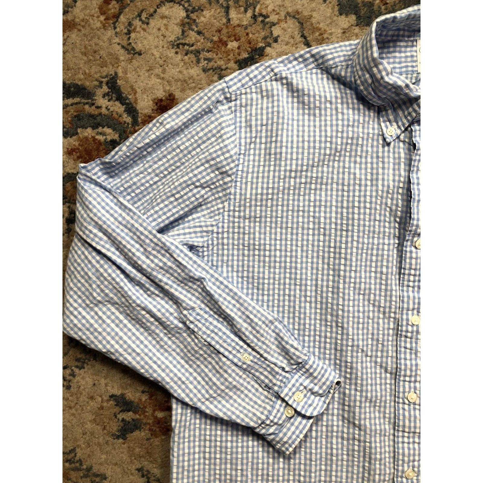 Brooks Brothers Brooks Brothers Shirt Mens Medium Blue Check Regent Long Sleeve Button Down Size US M / EU 48-50 / 2 - 3 Thumbnail