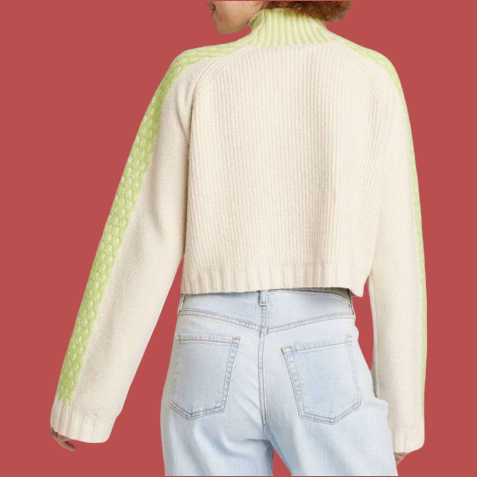 Other Wild Fable - Women's Mock Turtleneck Boxy Pullover Sweater - Size XS / US 0-2 / IT 36-38 - 2 Thumbnail