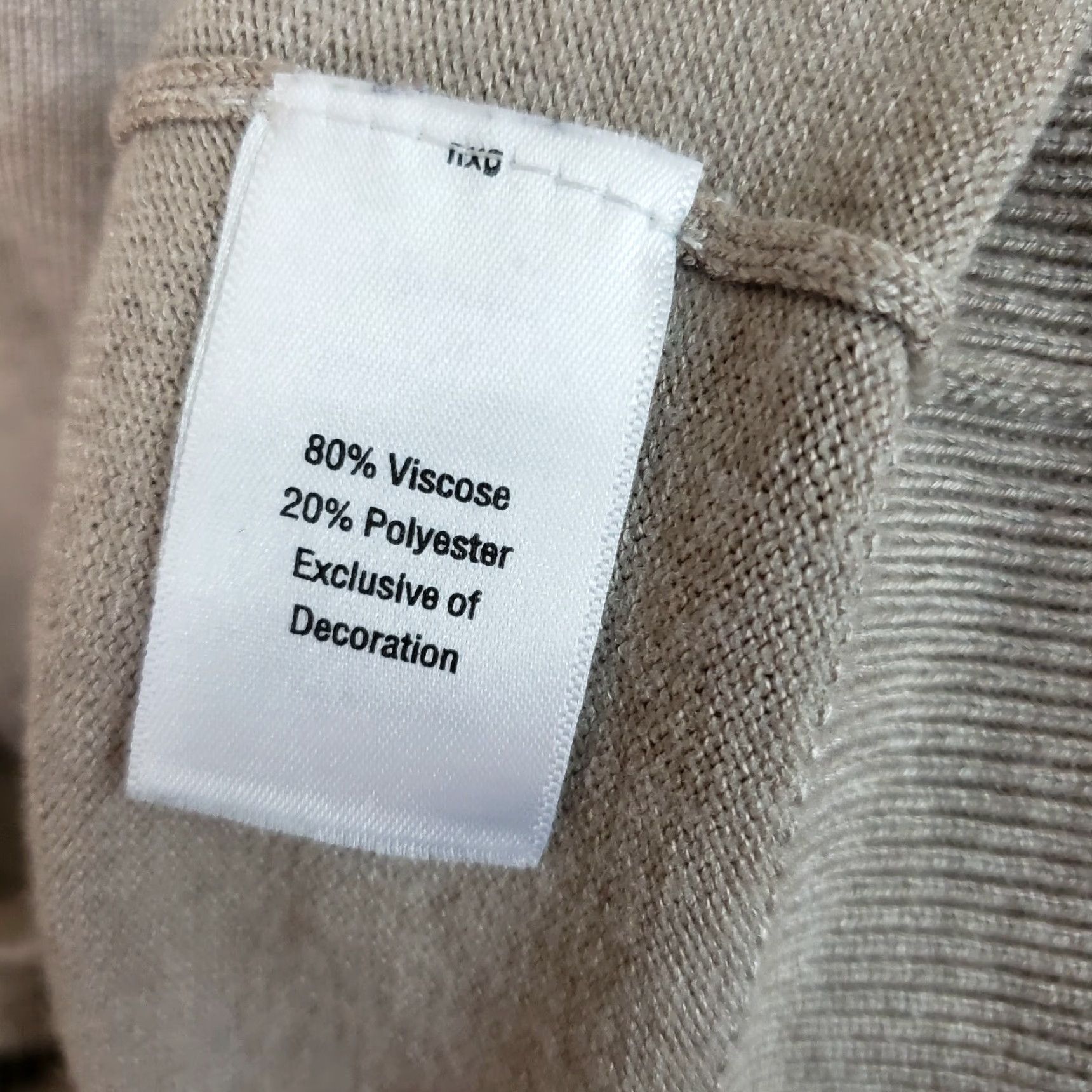 Vintage Sahalie Women's Sweater L Tan Embellished Full Zip Viscose Blend Knit Round Neck Long Sleeve Size L / US 10 / IT 46 - 6 Thumbnail