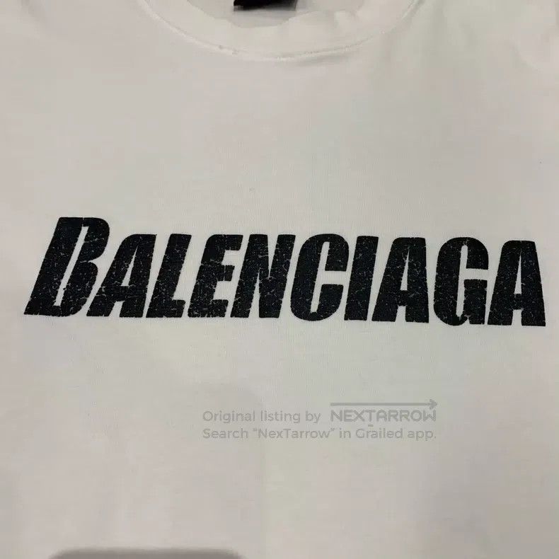 Balenciaga Balenciaga White Destroyed Letter Logo Short Sleeve Size US XS / EU 42 / 0 - 3 Thumbnail