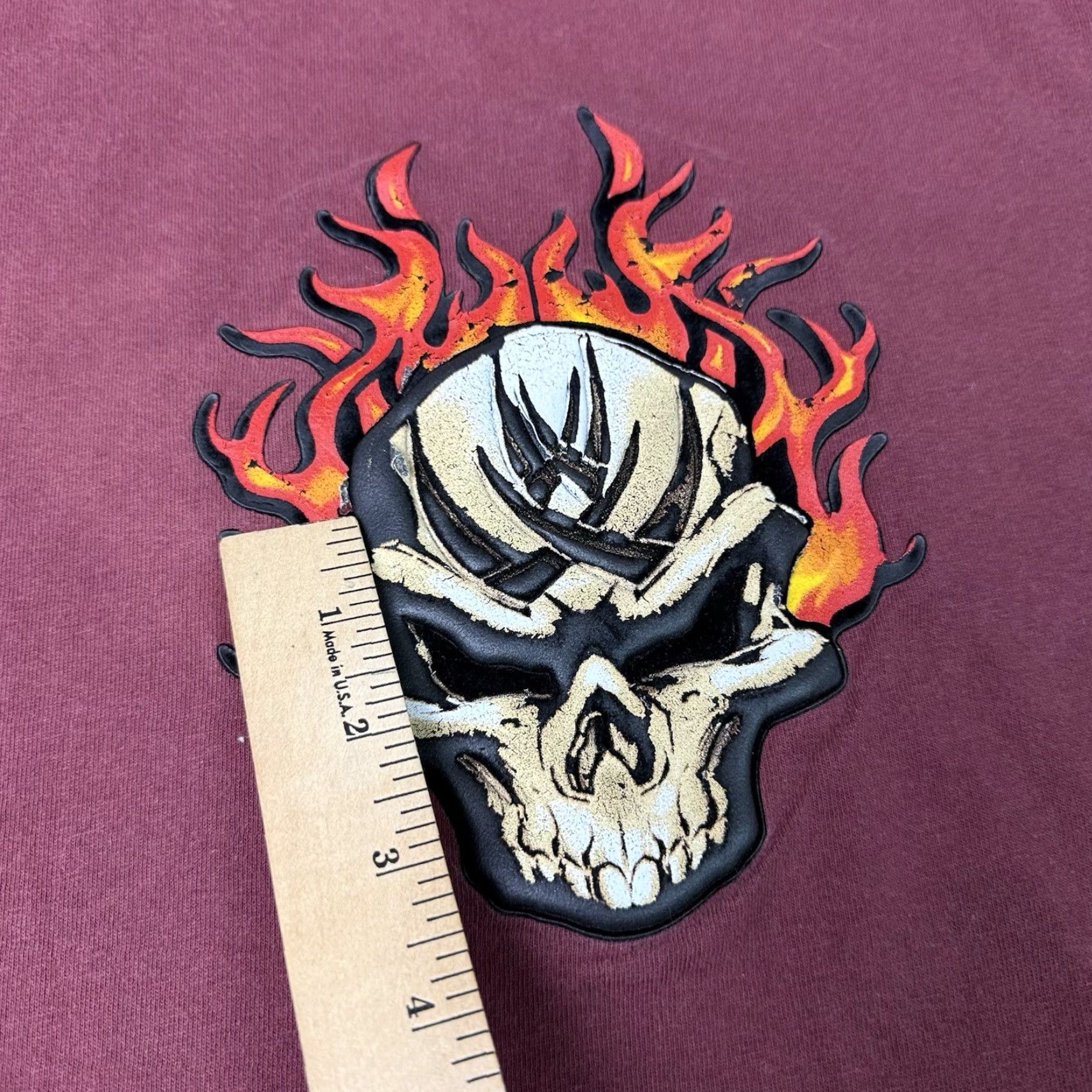 Vintage VINTAGE Top Heavy Shirt Mens XL Red Skull Flames Grunge Distressed 2000s T-Shirt Long Sleeve Crew Neck Graphic Print Size US XL / EU 56 / 4 - 7 Thumbnail
