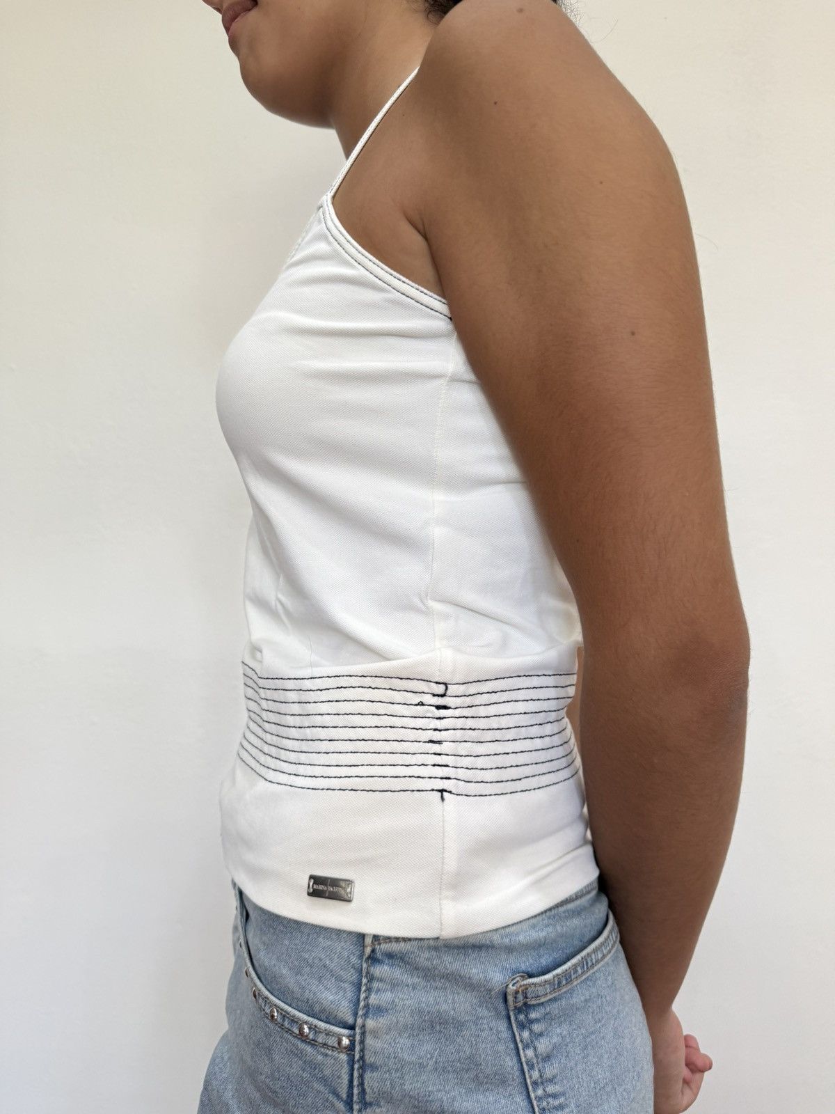Other Marina Yachting White Strappy Tank Top – S – Nautical Summer Size S / US 4 / IT 40 - 2 Thumbnail