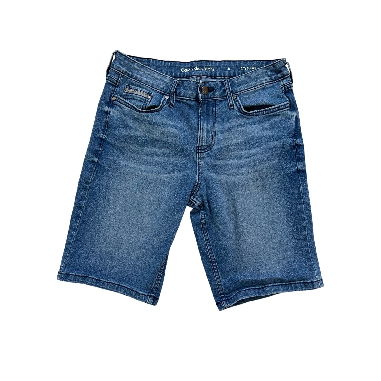 Calvin Klein Calvin Klein Mid-Rise Denim Bermuda City Short Size 8 Size 30" / US 8 / IT 44 - 1 Thumbnail