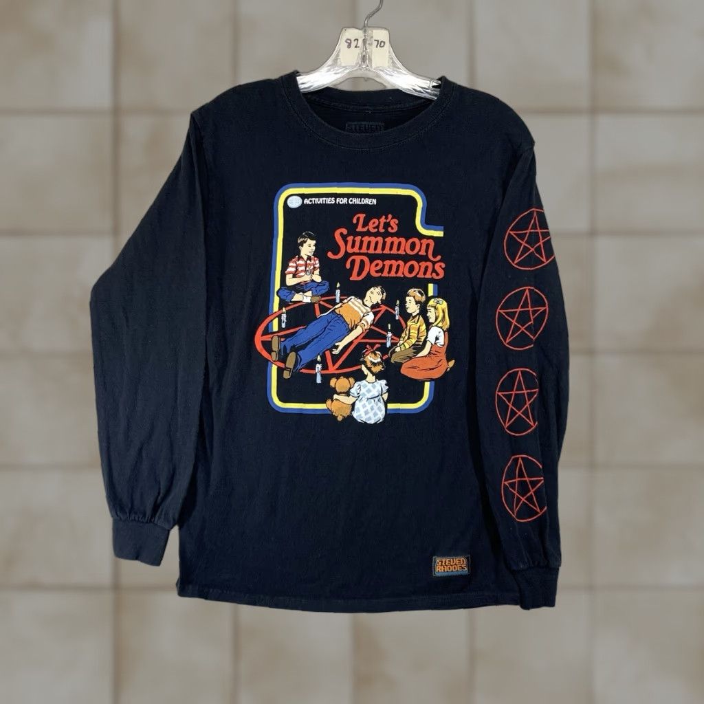 RHODE Steven Rhodes - Let’s Summon Demons- Long Sleeve Shirt Size Small Retro Horror Size S / US 4 / IT 40 - 1 Thumbnail