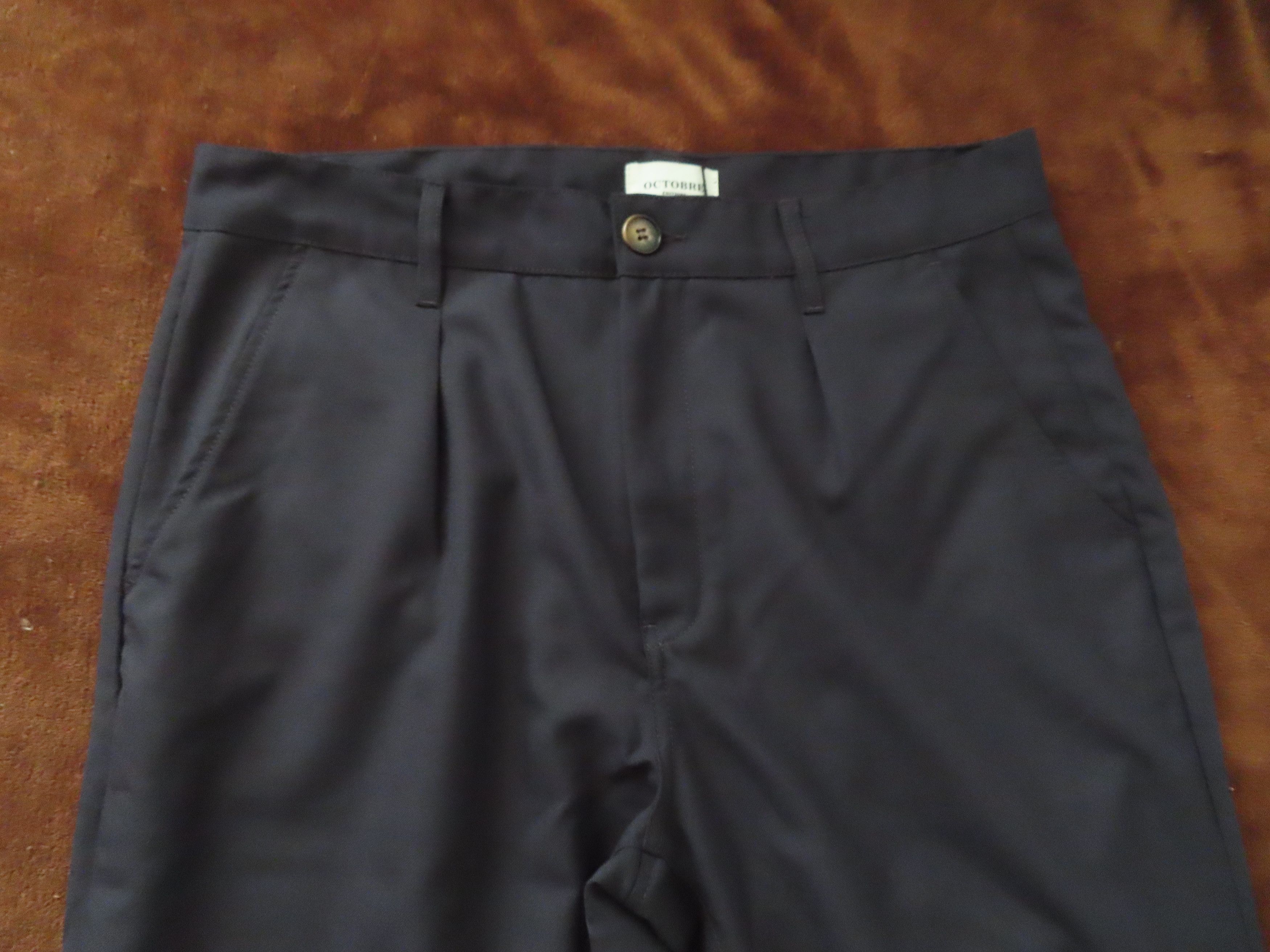 Other Octobre Editions Navy Wool Blend Pleated Front Chino Pants Size US 33 - 3 Thumbnail