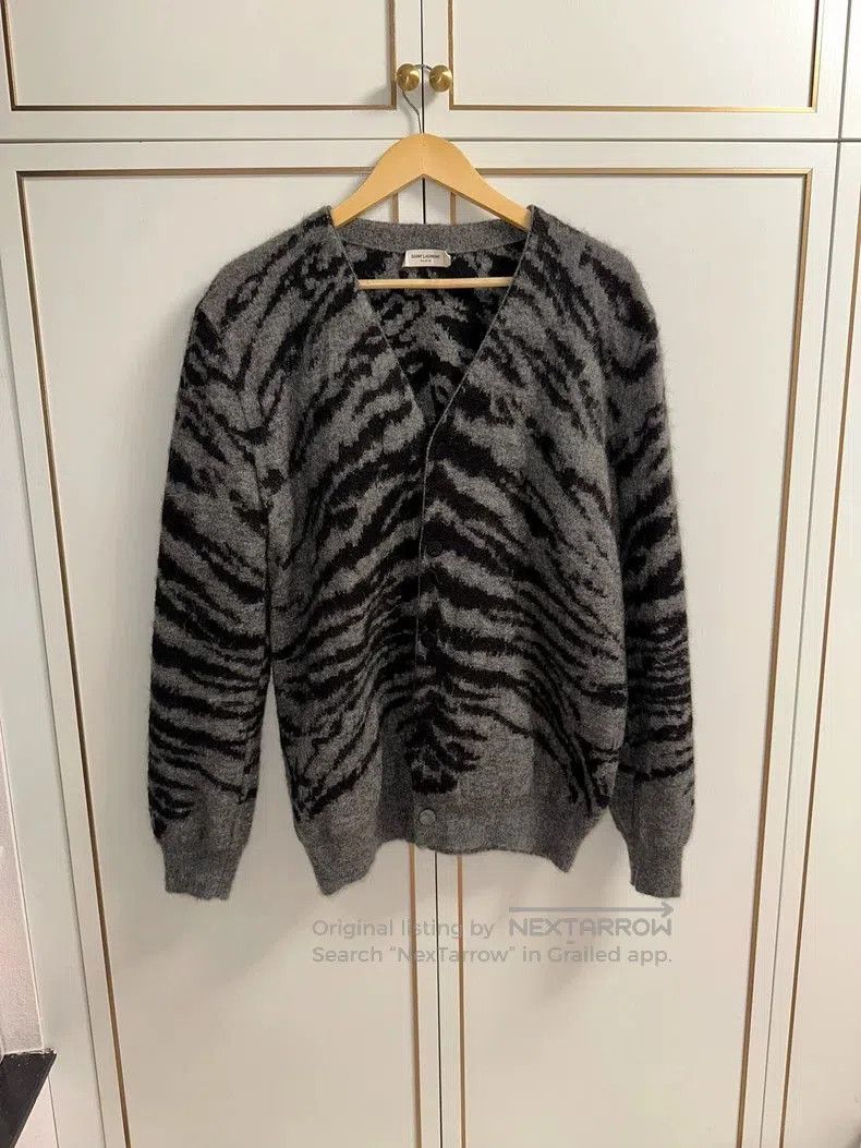 Hedi Slimane Saint Laurent Tiger Stripe Cardigan. Size US XL / EU 56 / 4 - 1 Thumbnail