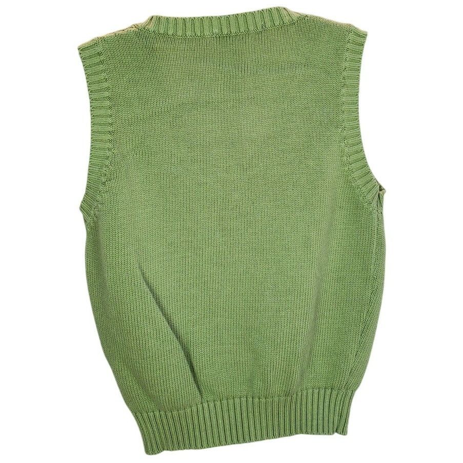 Brandy Melville Brandy Melville Green Knit Sweater Vest Cotton M Size M / US 6-8 / IT 42-44 - 2 Thumbnail