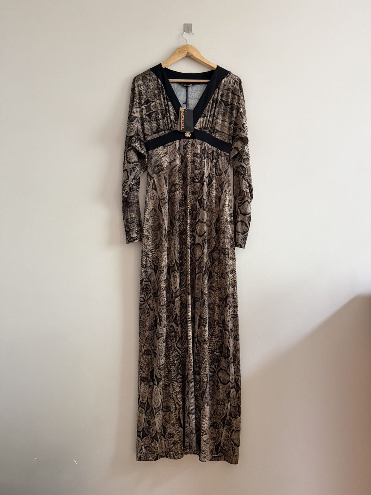 Roberto Cavalli Vintage Archive Roberto Cavalli Snake Print Maxi Dress Size L / US 10 / IT 46 - 1 Thumbnail
