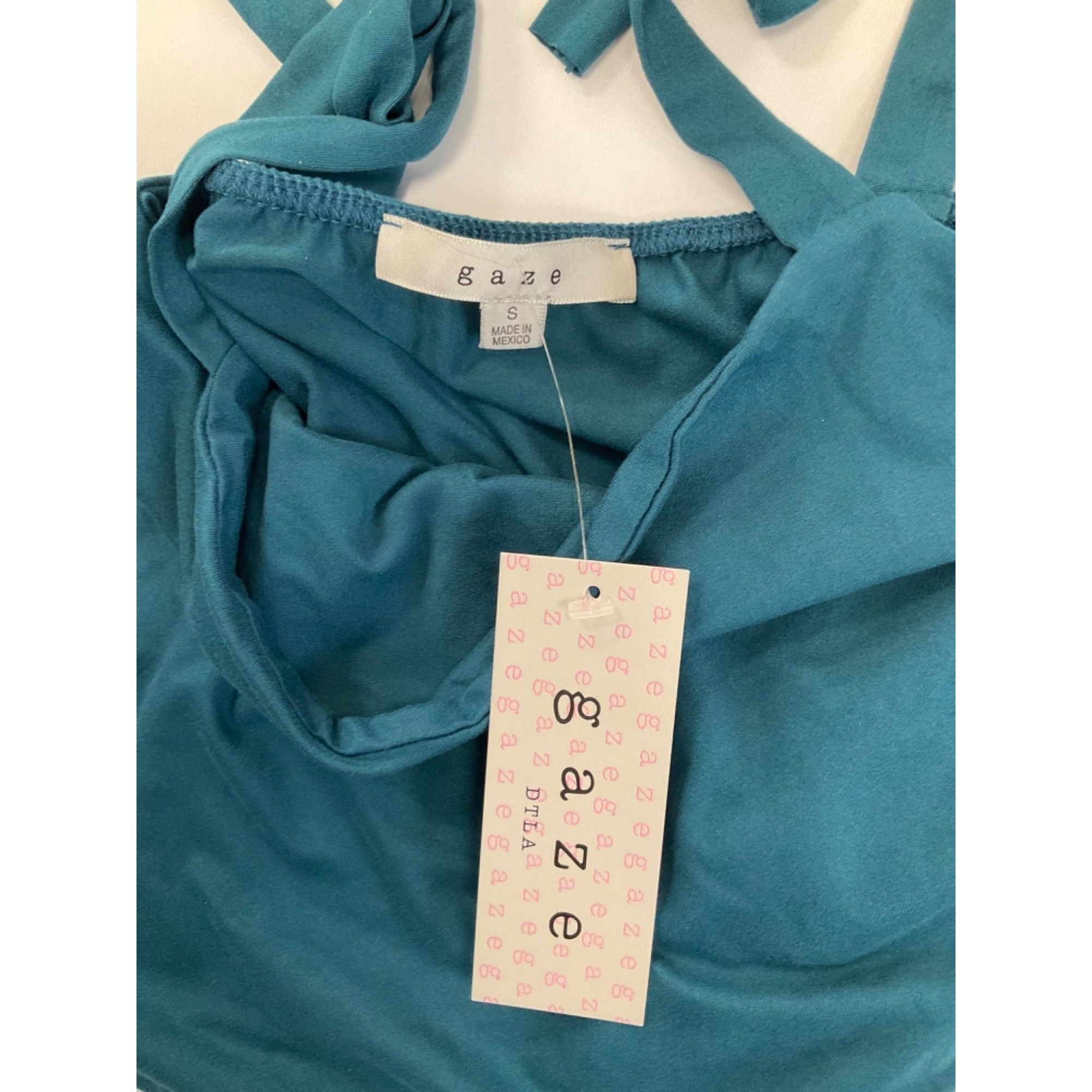 Other Teal Tie-Shoulder Tank Top By Gaze Size S Polyester/Spandex Size S / US 4 / IT 40 - 1 Thumbnail
