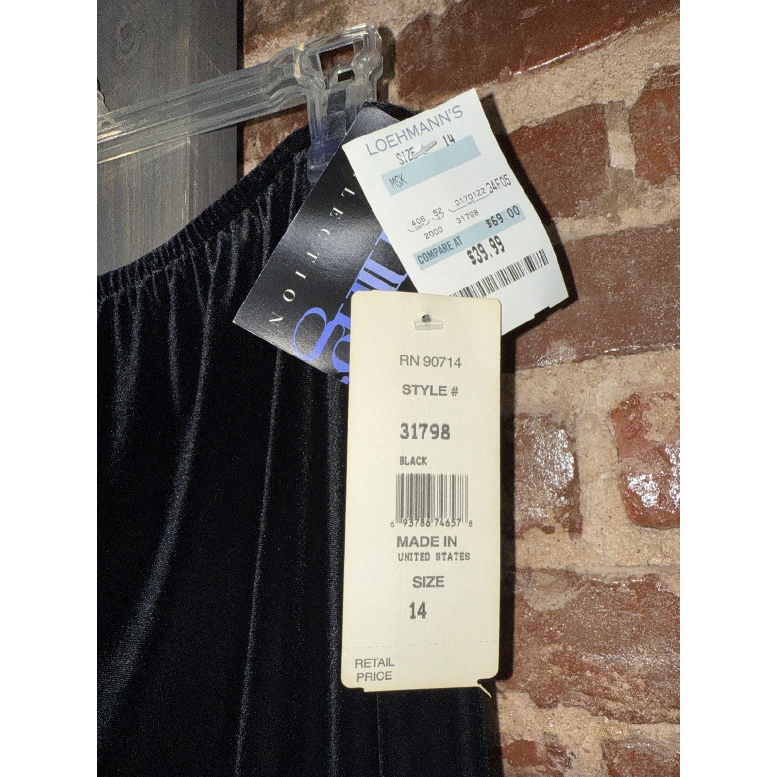 Other MSK Holiday Goth Vintage Black Velvet Maxi Skirt Sz 14 NWT Size 36" / US 14 / IT 50 - 3 Thumbnail