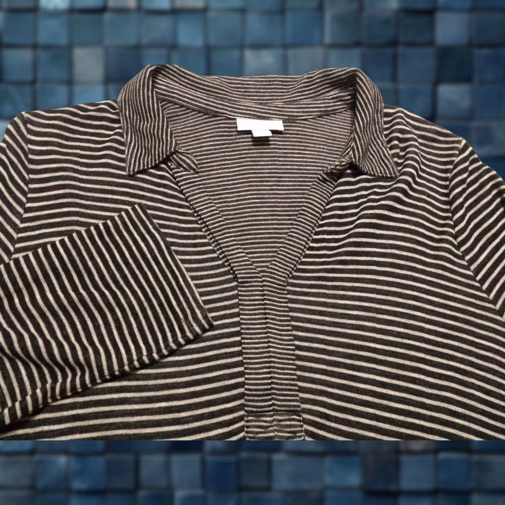 J. Jill J. Jill Blouse Shirt Multicolor Striped Long Sleeve Rayon M Womens Size M / US 6-8 / IT 42-44 - 1 Thumbnail