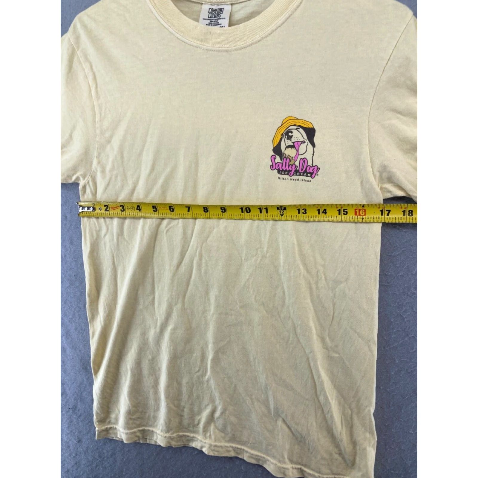 Comfort Colors Comfort Colors Dog Ice Cream Graphic Print T-Shirt Small Yellow Mens Size US S / EU 44-46 / 1 - 3 Thumbnail