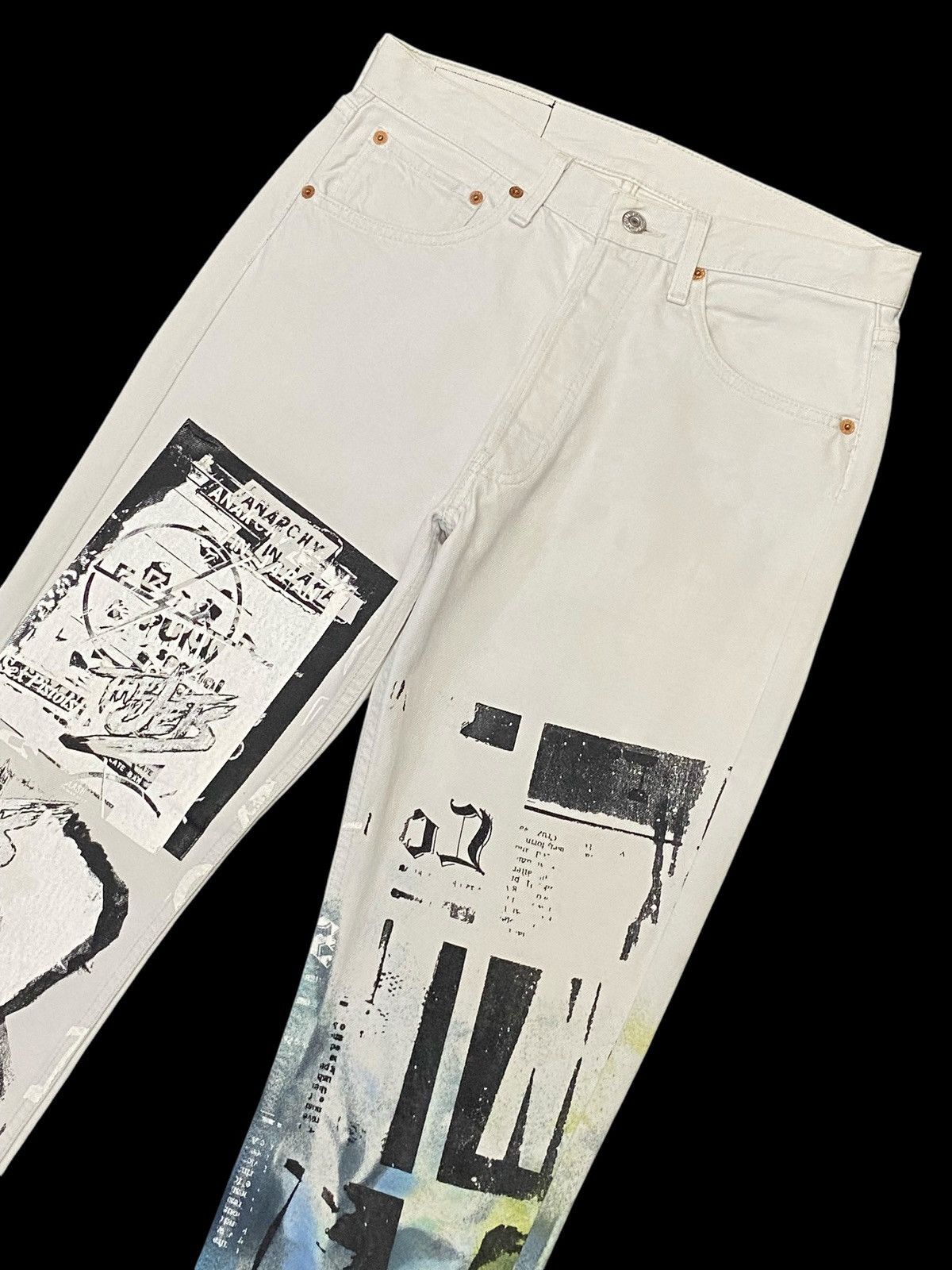 Japanese Brand × Levi's Levi’s X Cote Mer Printed “Sex Pistol” Anarchy In The Japan Size US 30 / EU 46 - 5 Thumbnail