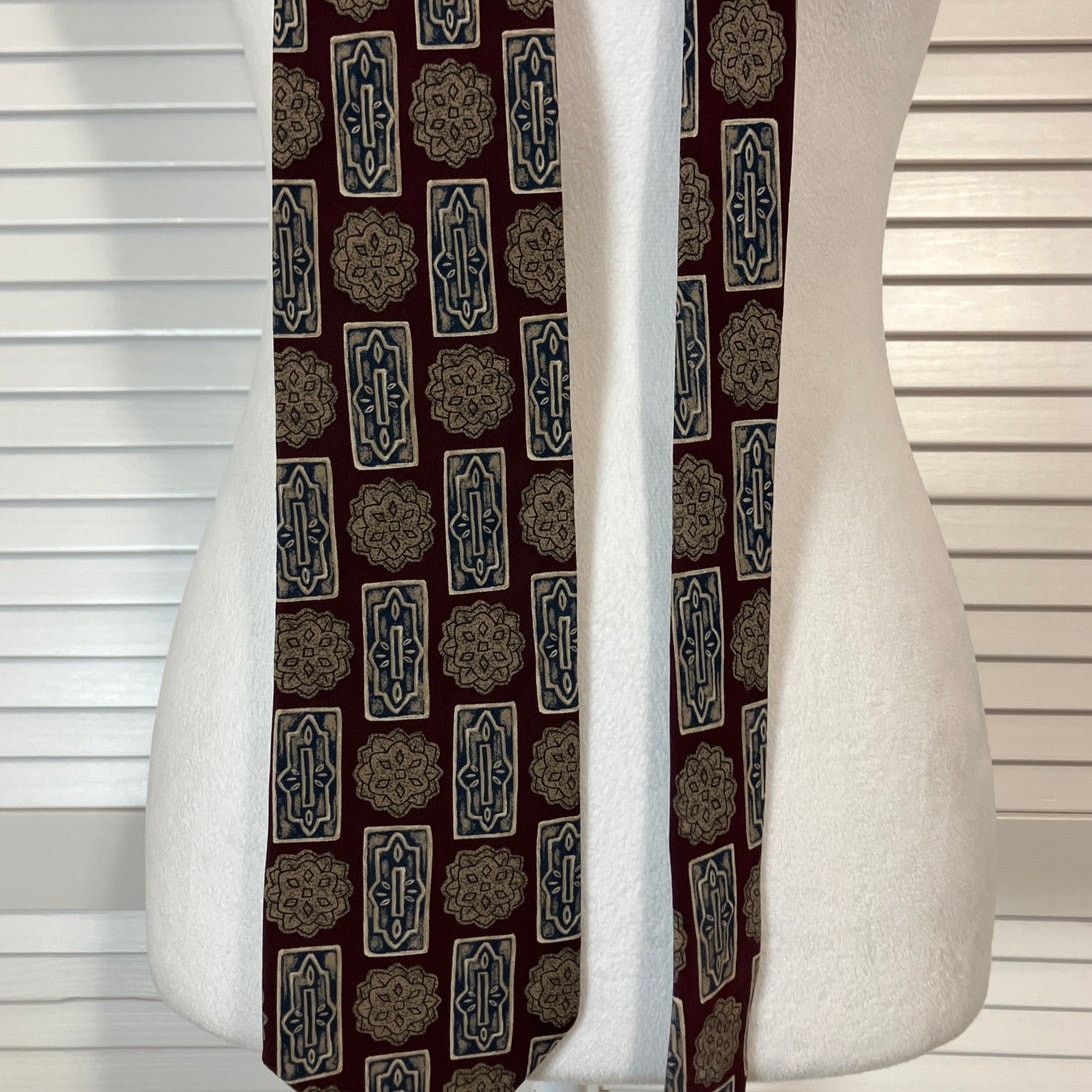 Other Charleston Tie Rack 80’s 90’s Geometric Silk Necktie 59” Size ONE SIZE - 5 Thumbnail