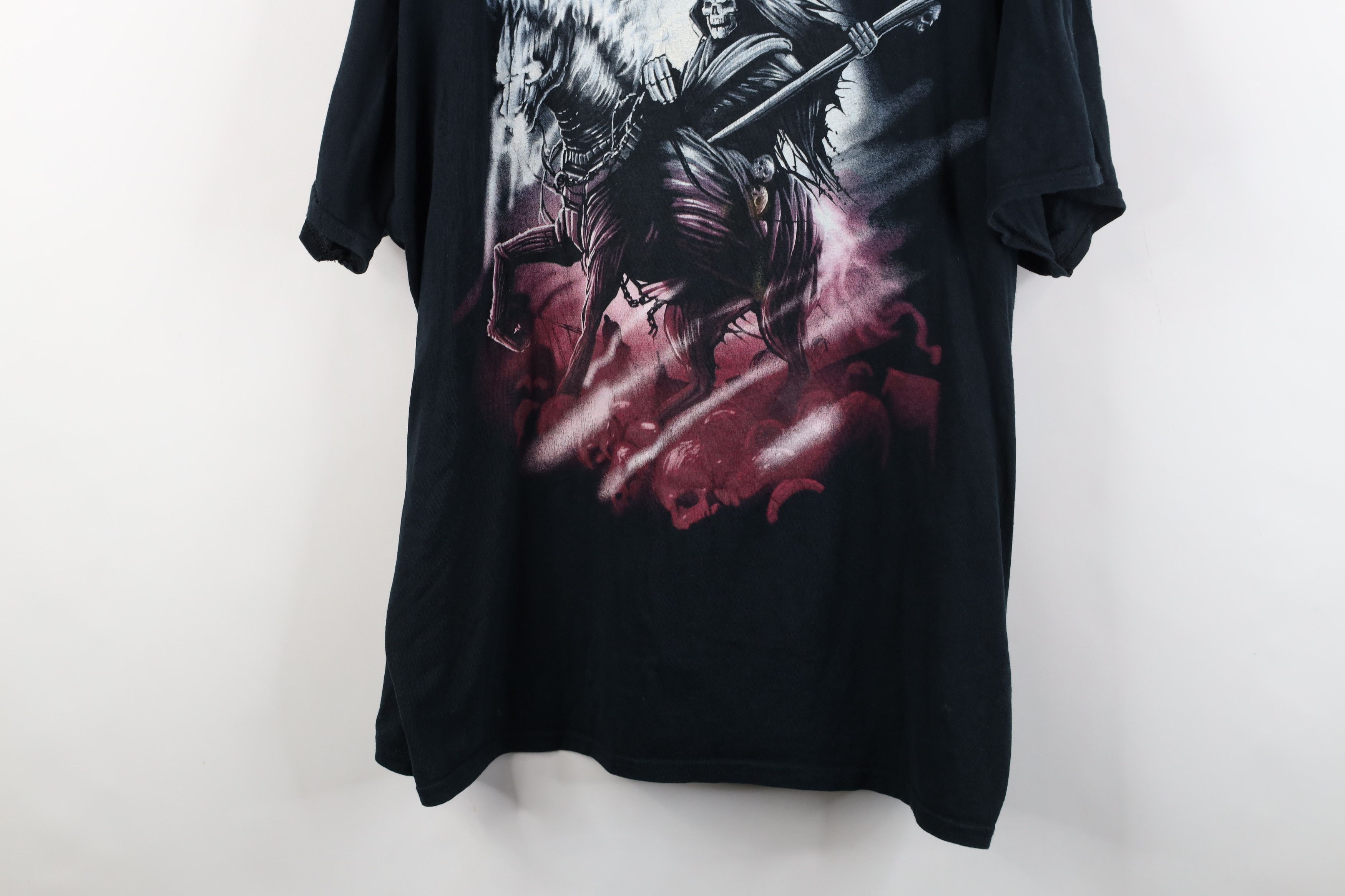 Vintage Vintage Y2K Streetwear Reaper Skeleton Fantasy T-Shirt Black Size US XXL / EU 58 / 5 - 3 Thumbnail