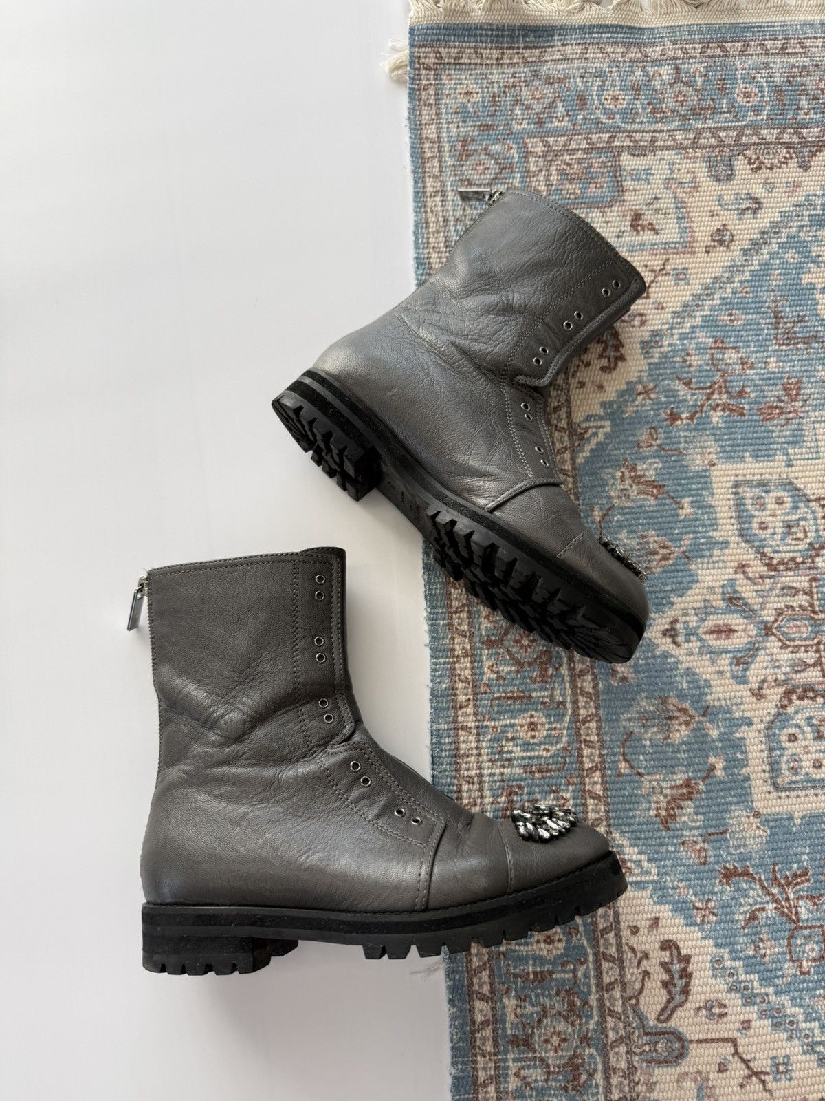 Jimmy Choo Jimmy Choo Biker Combat Ankle Leather Boots Size 37 Size US 7 / IT 37 - 3 Thumbnail
